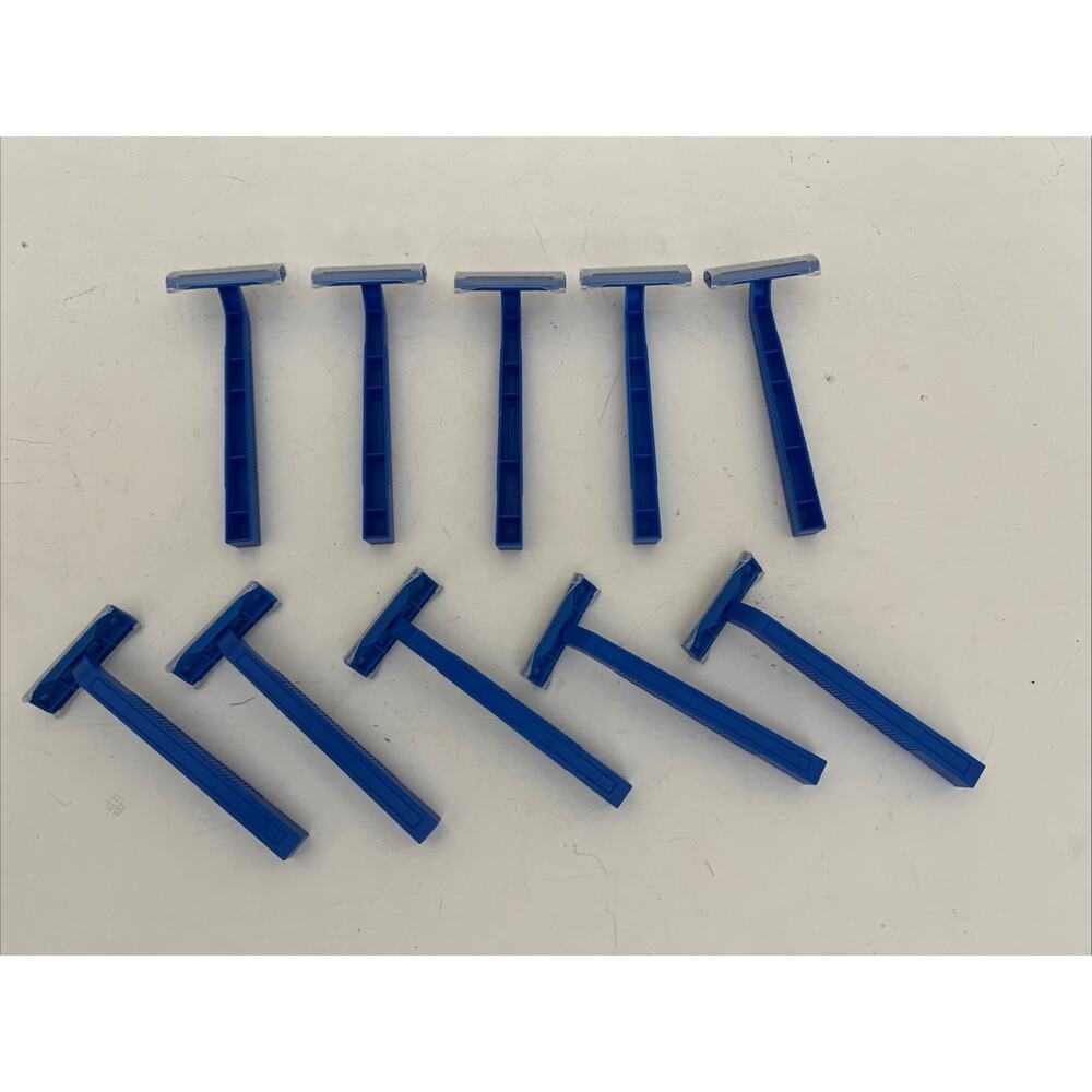 Standard Disposable Razor , Twin-Blade , Blue Handle (LOT OF 10) BRAND NEW
